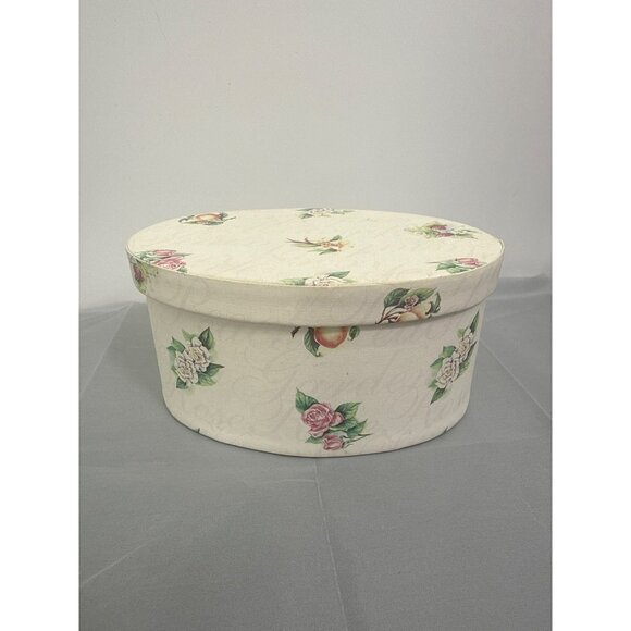 Decorative Floral Oval Jewelry Storage Trinket Vanity Box Storage Container - Picture 4 of 9